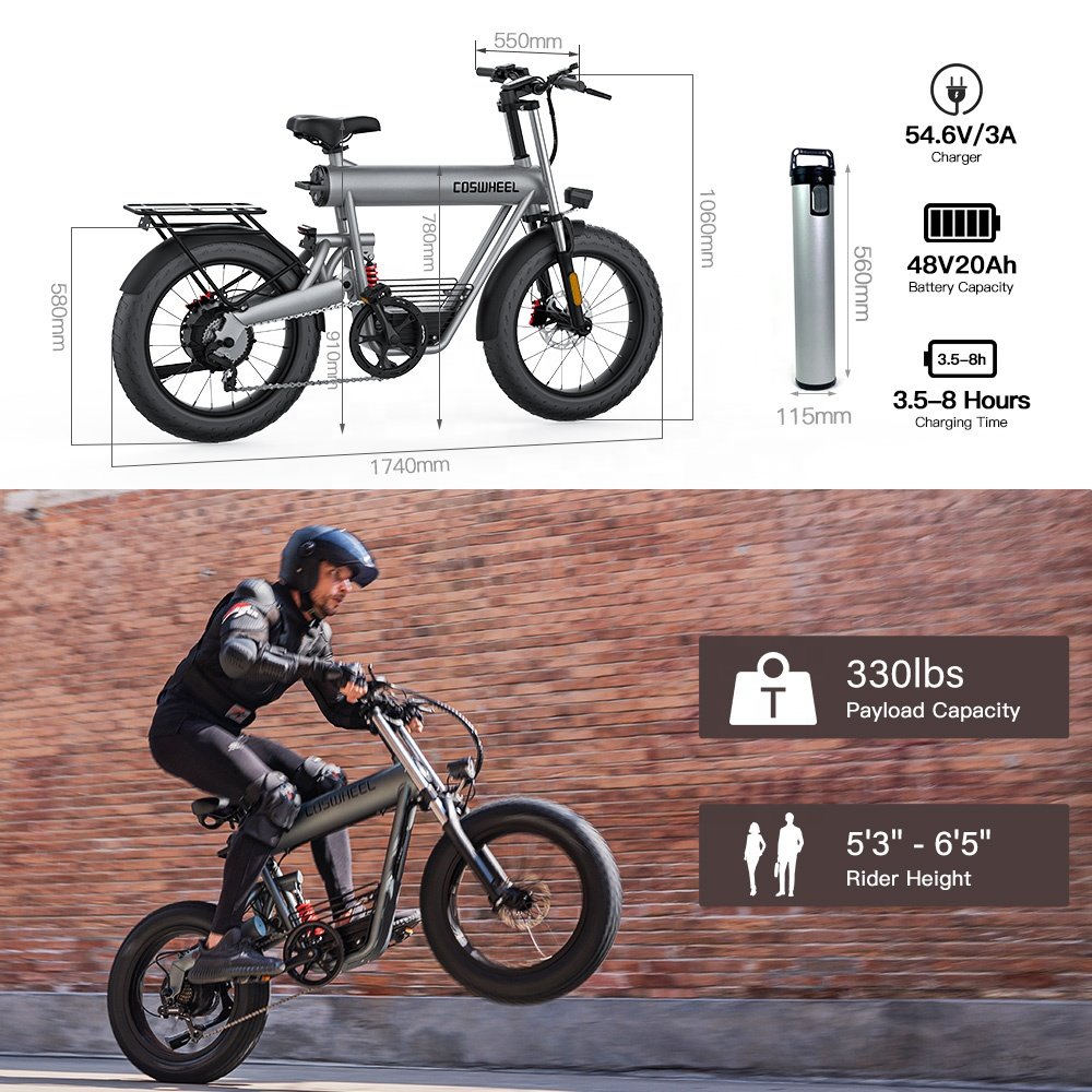 Professional Supplier Coswheel T20 Electric Bike 48V/1500W  High Speed City Electric Bike