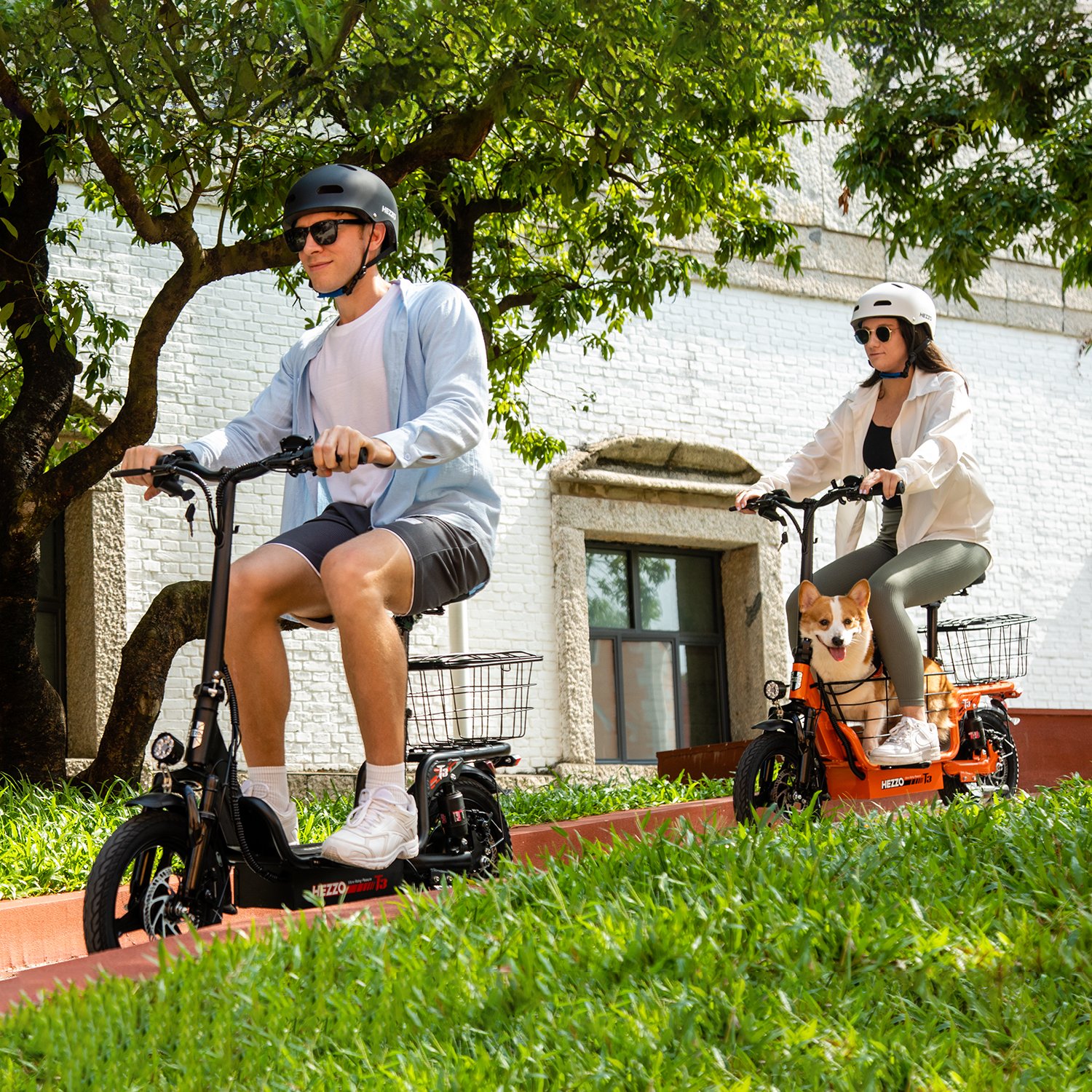 USA EU Stock HEZZO T3 Escooter 48V 500W 15Ah Foldable Moped City Ebike 20Mph Electric Scooters With Basket UL CE Approved
