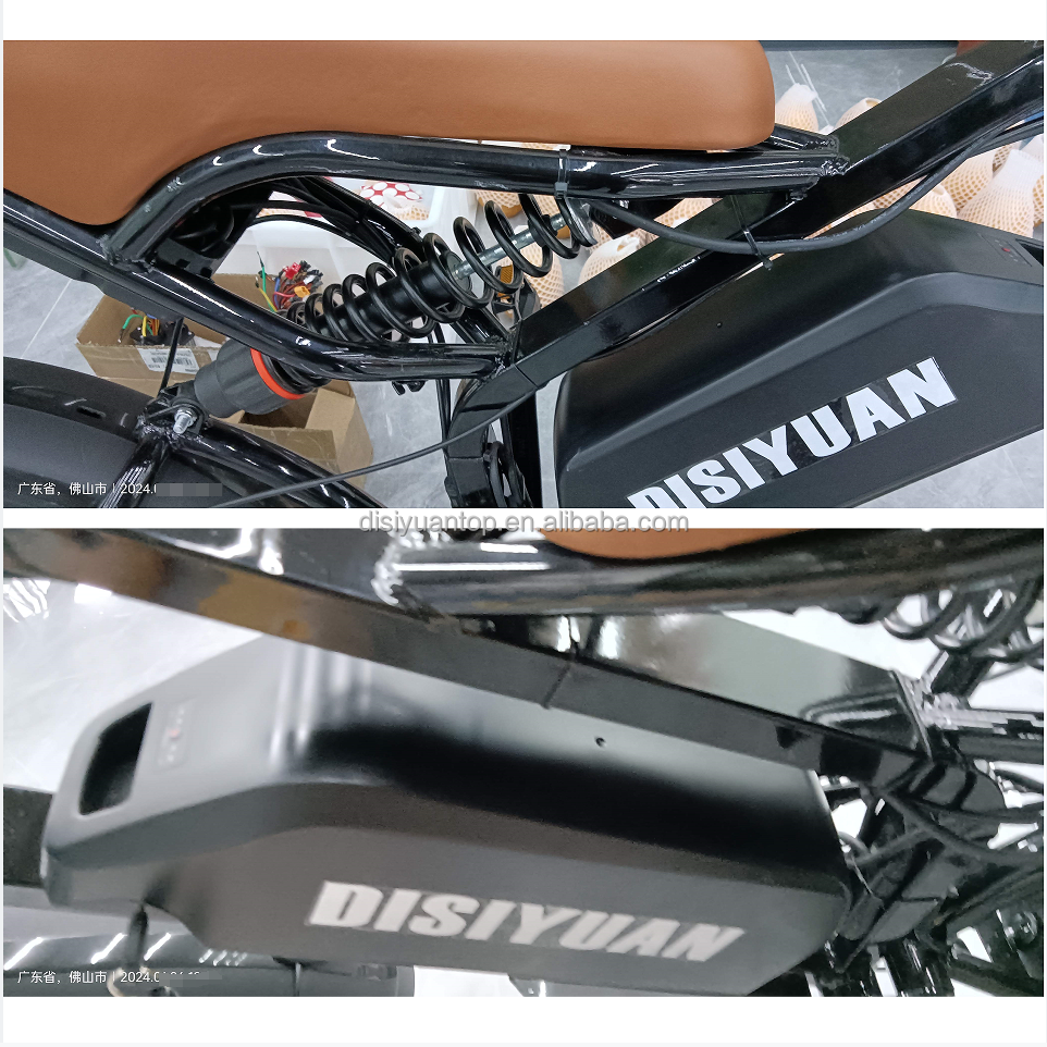Disiyuan Full Suspension Retro Vintage E Bike S11 Ebike Dirt Mountain Fat Tire Bicycle Electric Bike Dule Motor Power 60V 2000W