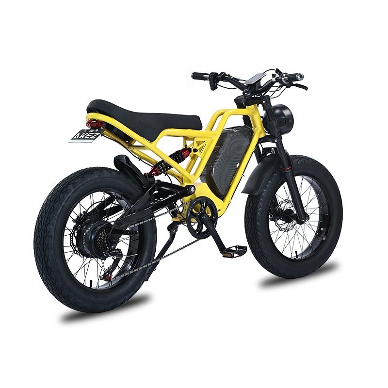 High Performance Akez Cafe Racer Electric Dirt Pit Mountain E Bike 1500W Fat Tires Ebike Electric Cruiser Adult USA Warehouse