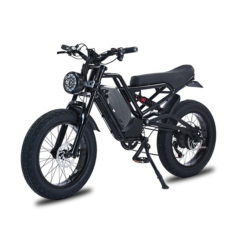 High Performance Akez Cafe Racer Electric Dirt Pit Mountain E Bike 1500W Fat Tires Ebike Electric Cruiser Adult USA Warehouse