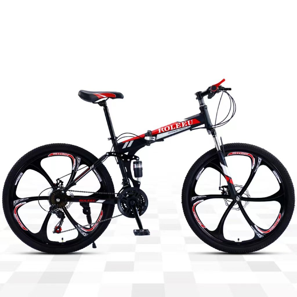 2024 Wholesale Quality Bicycle MTB 26Inch 21/24/27/30Speed Gear Mountain Folding Bike Adult Full Suspension Soft Tail Cycle