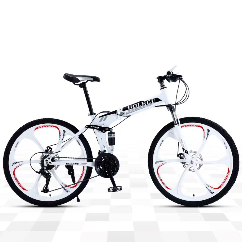 2024 Wholesale Quality Bicycle MTB 26Inch 21/24/27/30Speed Gear Mountain Folding Bike Adult Full Suspension Soft Tail Cycle