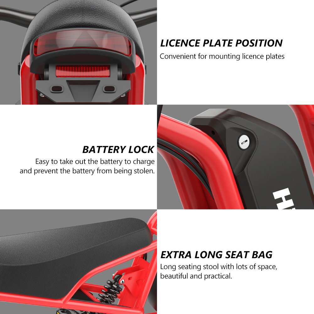 2024 Hidoes B6 Electric Mountain Bike Fat Tire Moped E-Scooter with 1200W Motor 48V Digital Smart Max Speed 50km/h 15AH