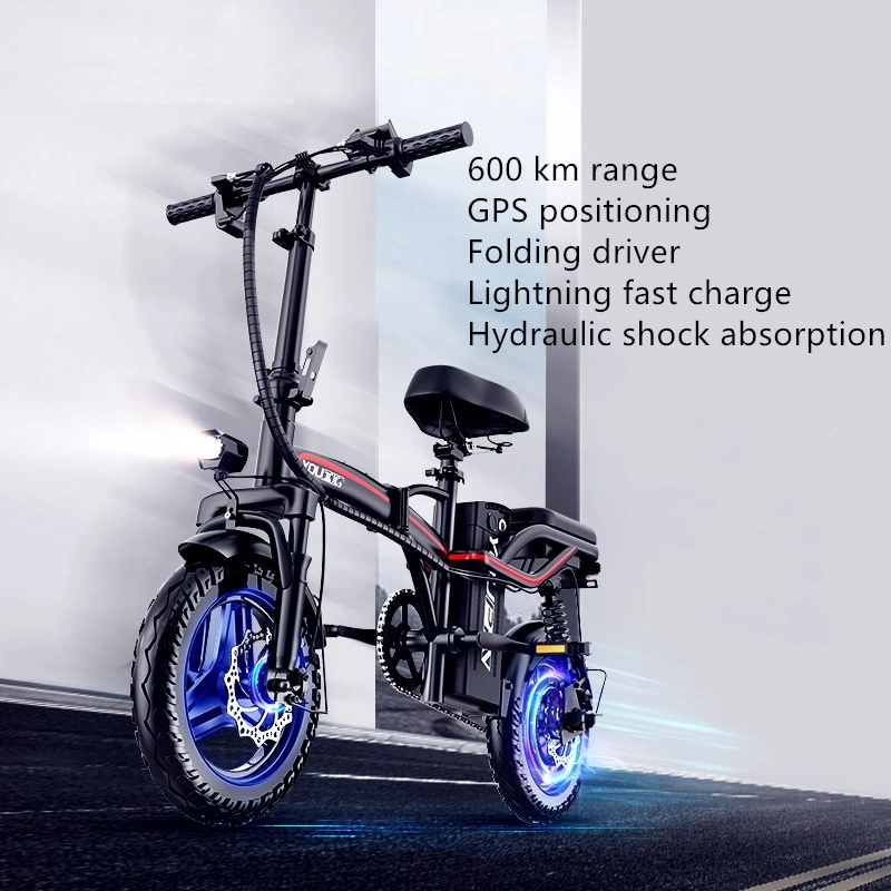 Urban 14 Inch Electric Folding Bike Cheap Aluminum Alloy 48V 400W eBike 350W Motor Power Portable City 25km/h 35km/h Scooter