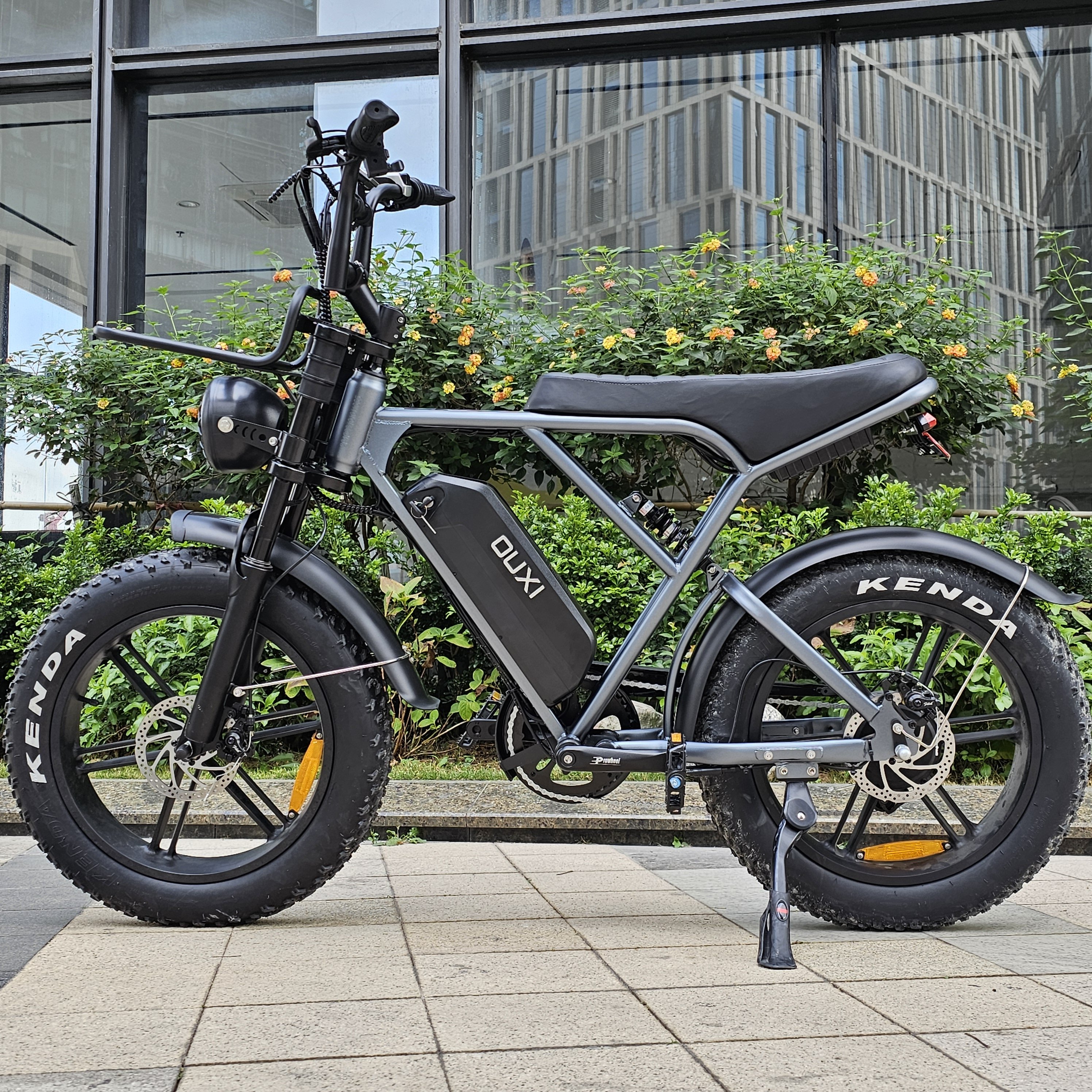OUXI 20-Inch Electric Mountain Bike Fat Tire Bicycle OUXI H9 3.0 with Chain cover ,Alarm