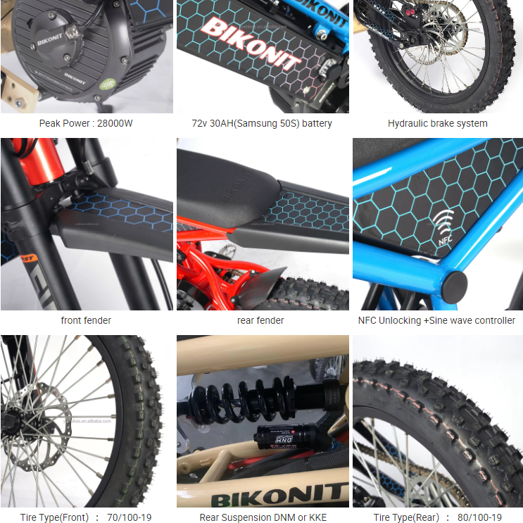 New coming !!! BK28 72V 28000W Electric Mountain Bike 30AH Battery Off Road Electric Dirt Bike Surron Hyper Bee