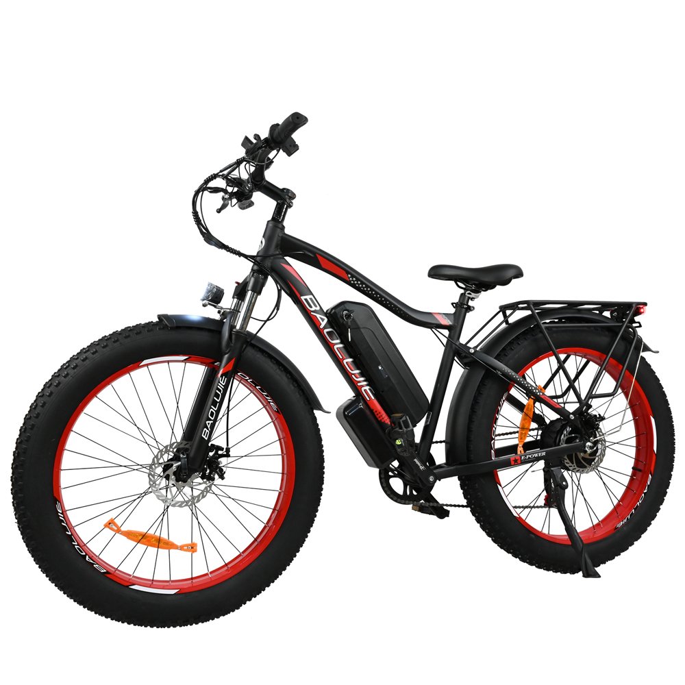 26 Inch Fat Tire Electric Bike 1000W 48V 15AH Fast Electric Mountain Bikes Full Suspension Spoke Rim Snow Electric Bike Factory