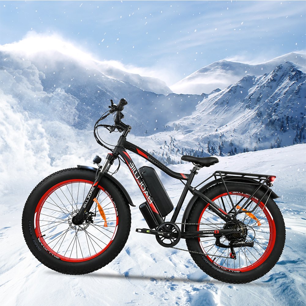 26 Inch Fat Tire Electric Bike 1000W 48V 15AH Fast Electric Mountain Bikes Full Suspension Spoke Rim Snow Electric Bike Factory