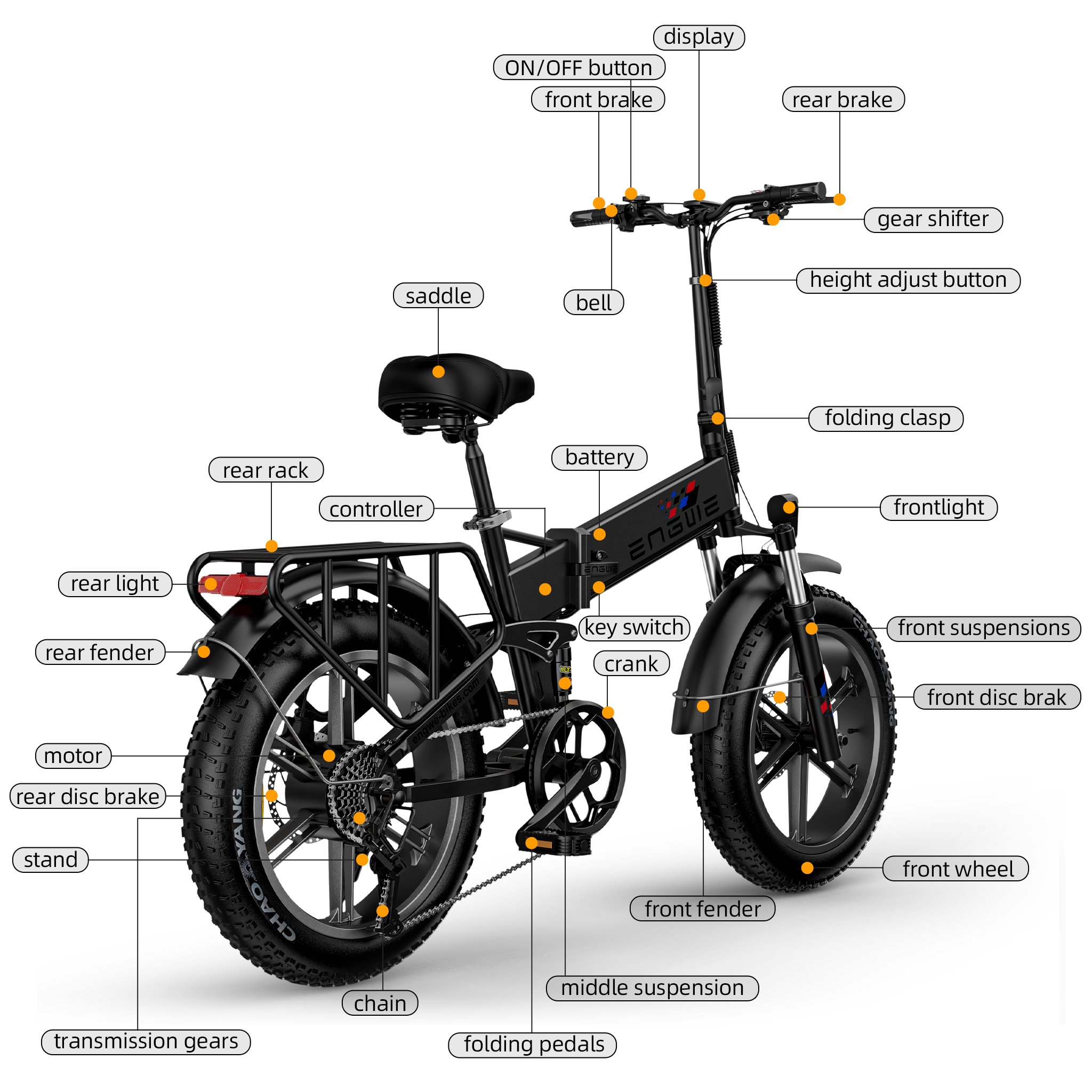 ENGWE Factory price big power rear drive beach electric bike sandy fat tyre ebike Integrated battery adult city electric bike