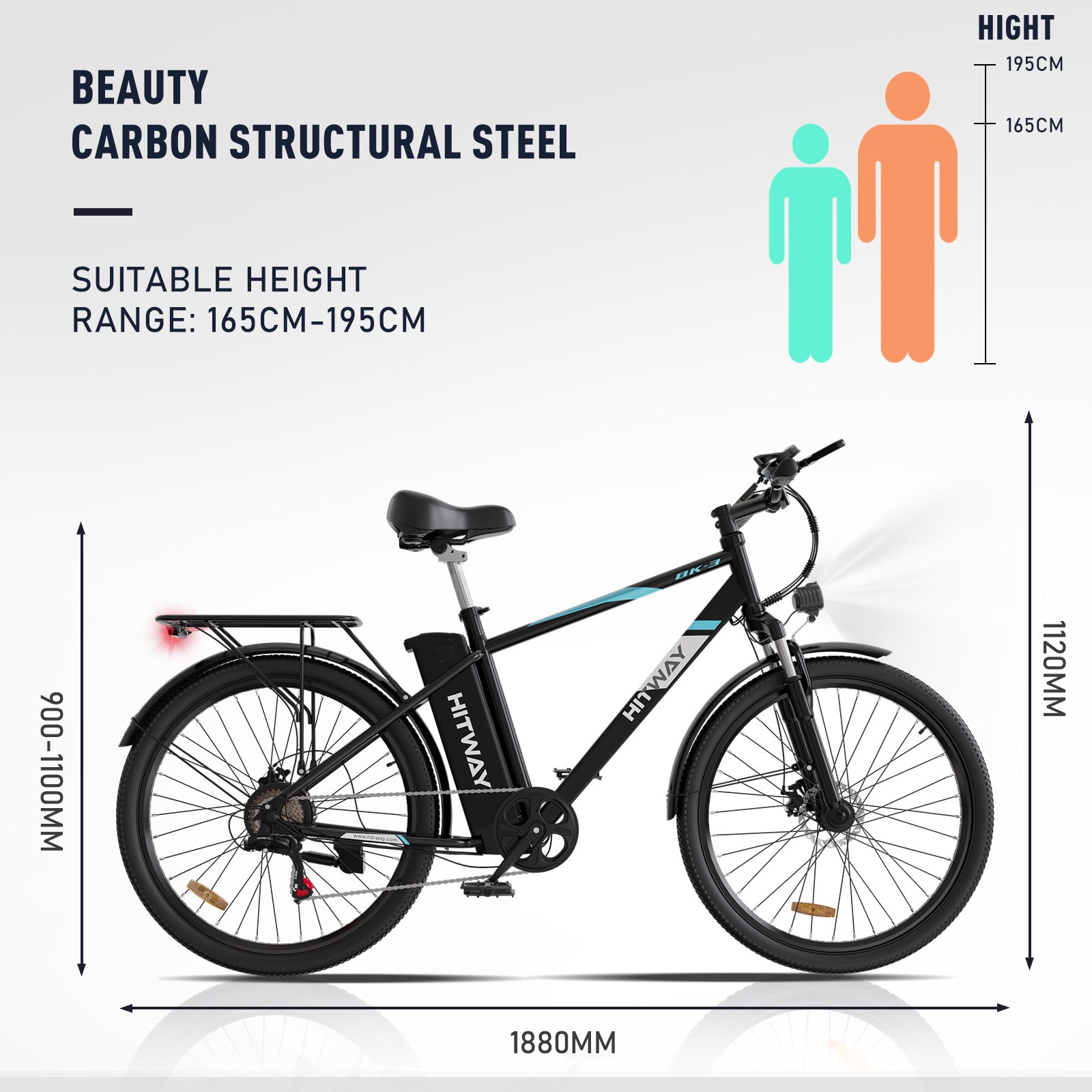 EU USA UK Warehouse HITWAY BK3S 250W Powerful Adult Electric 26inch Mobility Electric Bicycle Step-Through E Bike