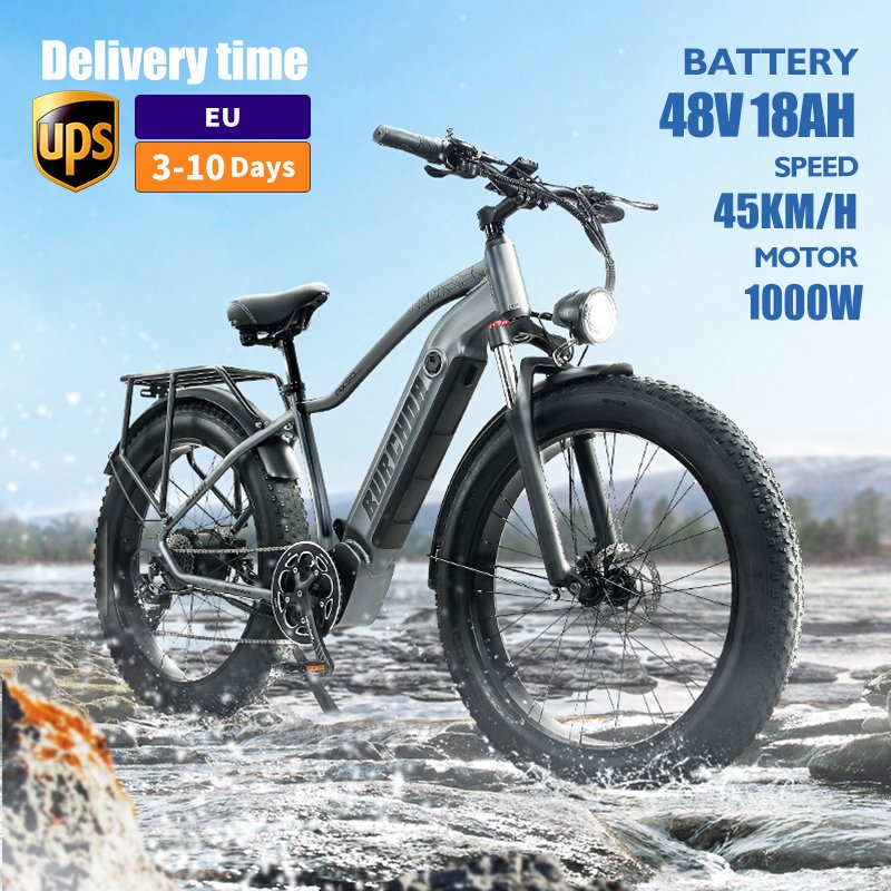EU warehouse Aluminum Frame 8 Speed 1000w 48V 20ah City Bike Fat tire 26 Inch Fast Ebike full suspension electric mountain bike