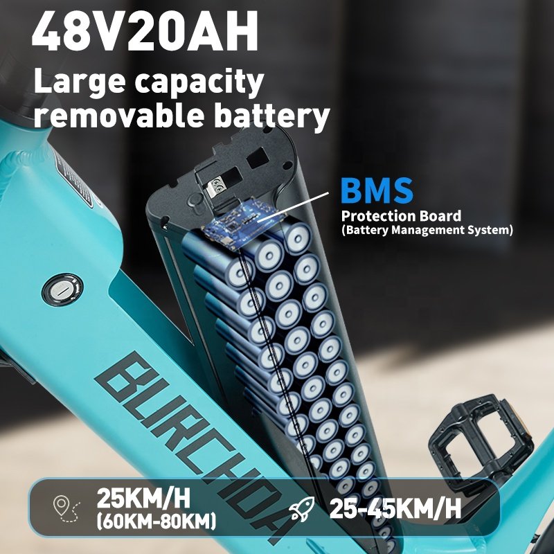 BURCHDA AZ26 500W1000W48V20AH 26 3 EU Warehouse Stock New Model City E-bike Fat Tire Electric Bike Aluminum Alloy Electronic 48V