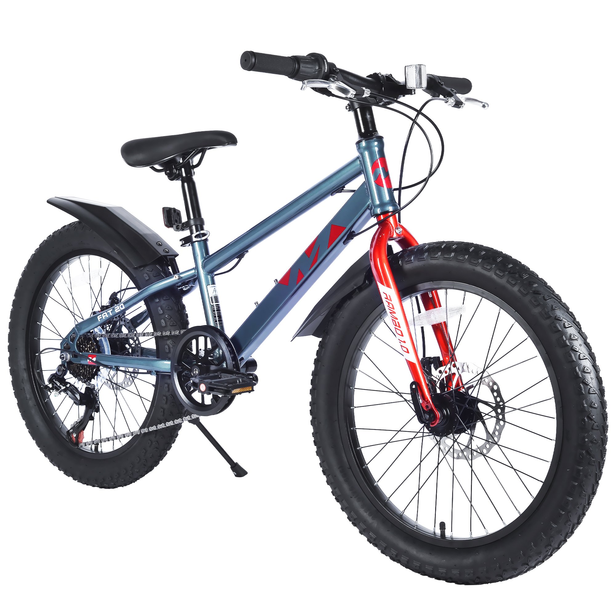 ZUKKA 20 inch Top Mountain Bikes Affordable Fat Tire MTB With Steel Frame 7spd Grey Color