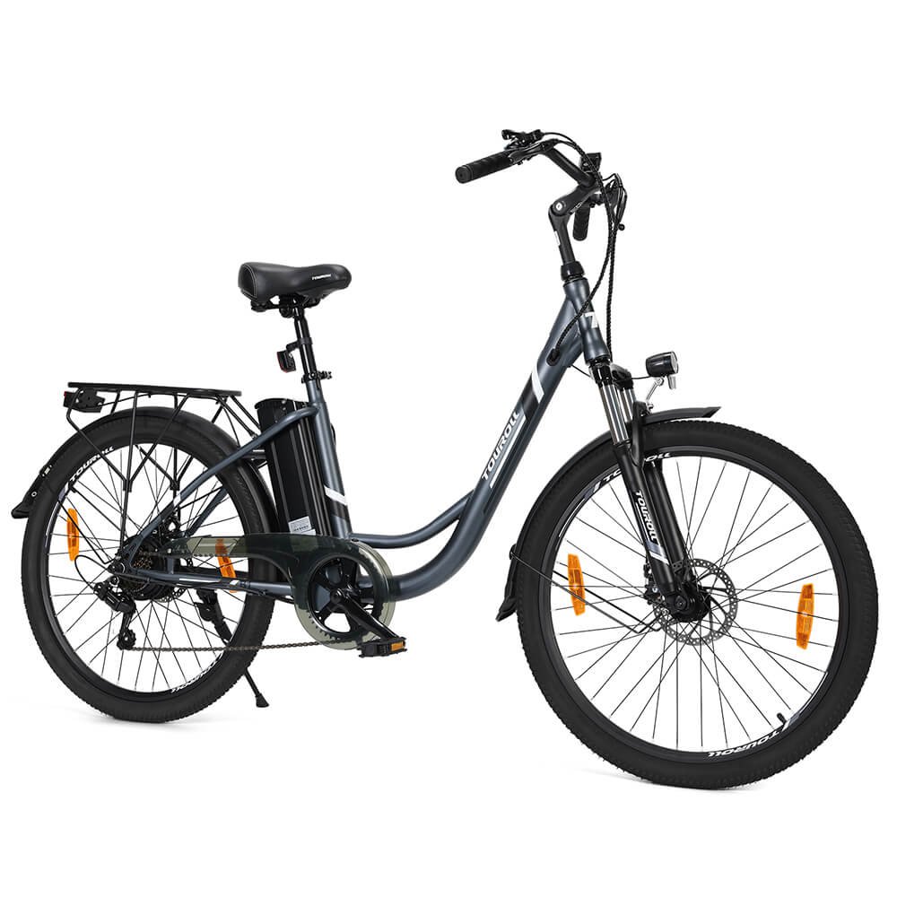 Electric City Bike 250W 15.6Ah 45Nm Torque 5 Assist Levels 7-Speed Shimano Gear Touroll B1 with powerful motor