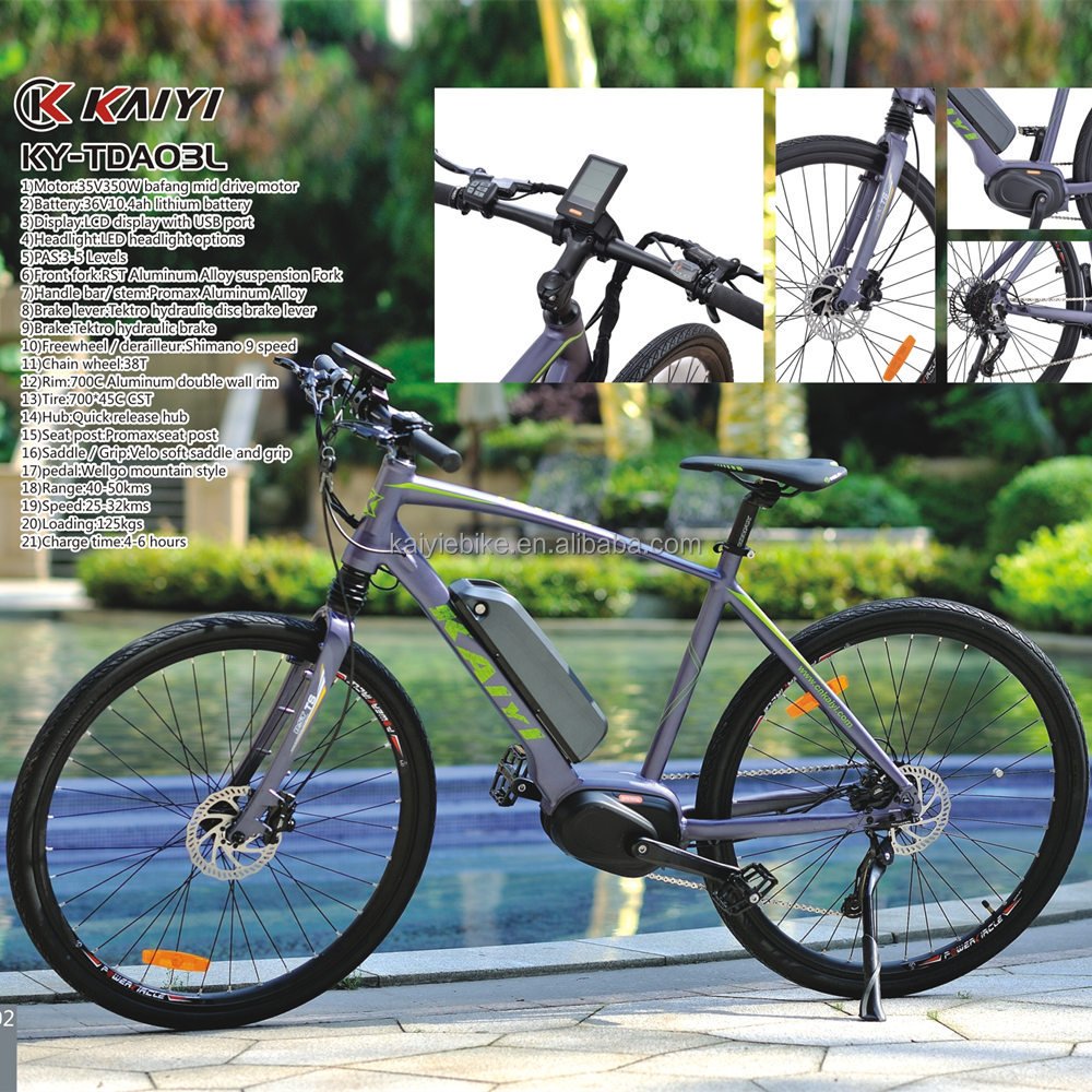 E Bicycle Ebike 700c Wheel Brushless Sensor City Electric Bike Lithium Battery Ce Aluminum Alloy 36V Shimano 9 Speed Disc Brake
