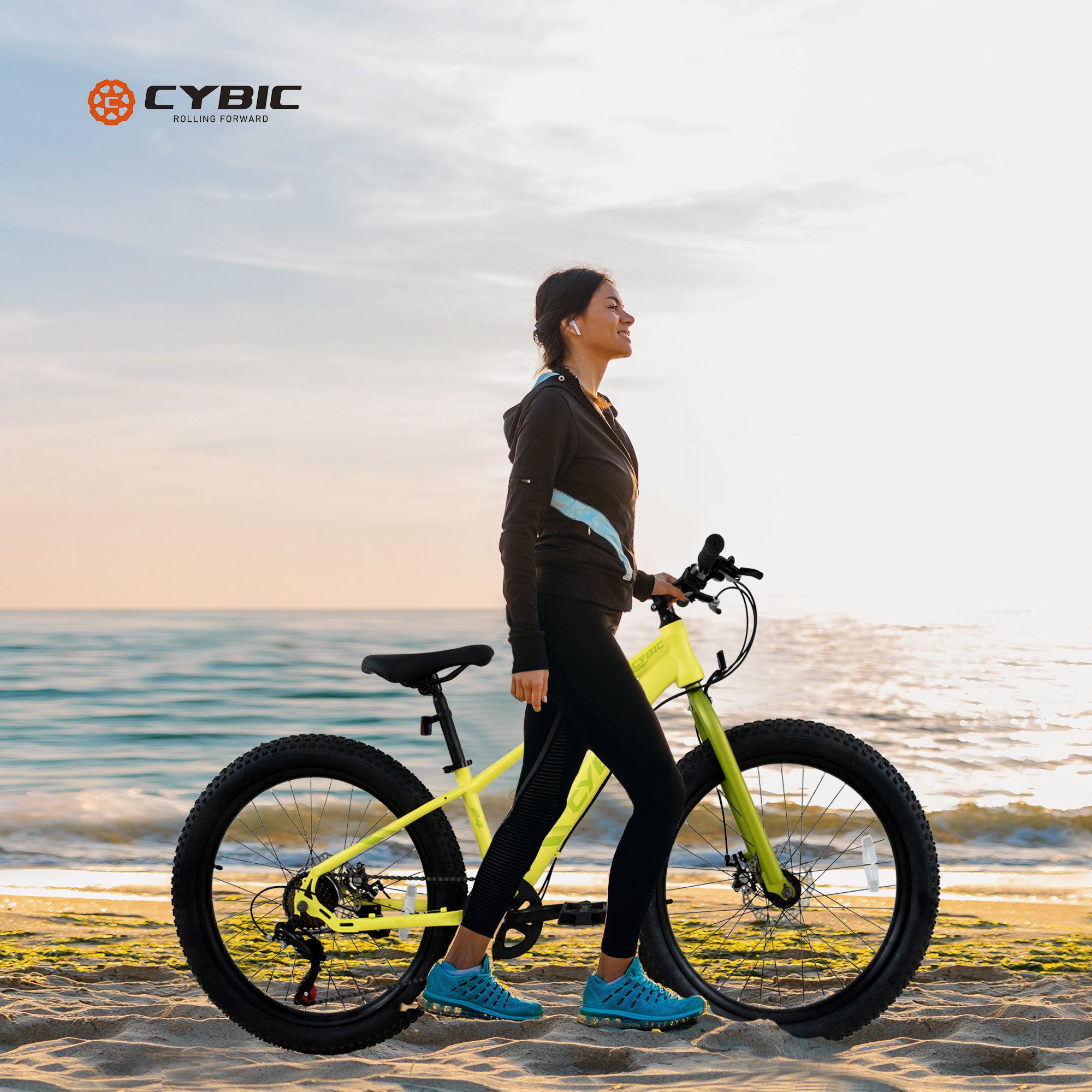 24 inch Wheels 7 Speeds with High Carbon Steel Frame Double Disc Brake Fat Tire Mountain Bike
