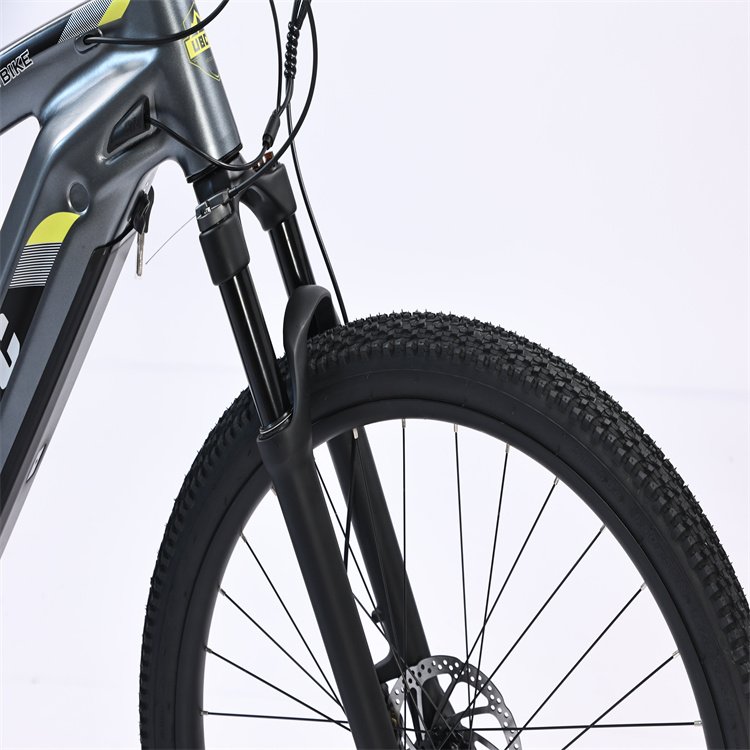 48V Electric MTB Mountain Bike 27.5 Inches Full Suspension Integrated Mid Drive with Central Motor for Off-Road Riding