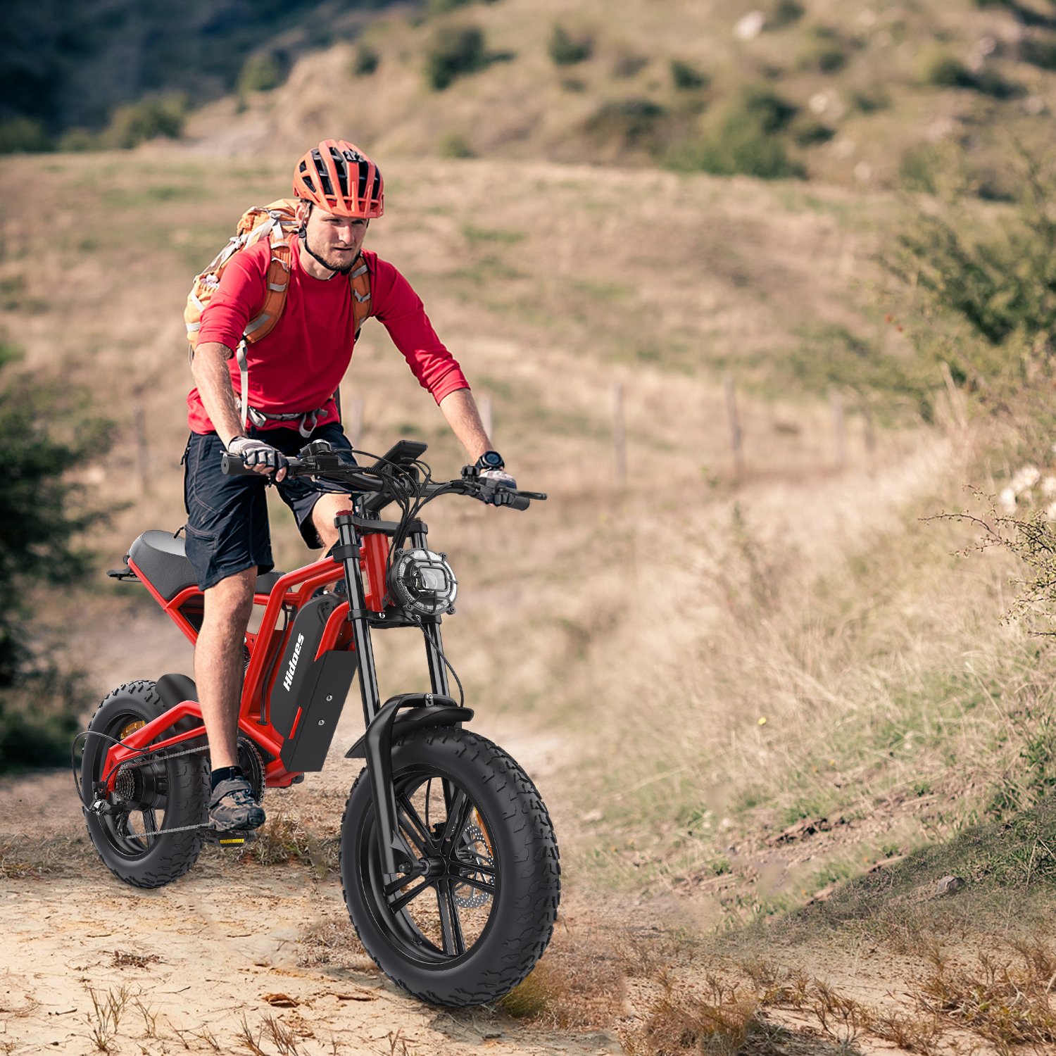 Hidoes 2024 HD B6 Electric Mountain Bike E-Bicycle 1200W Motor 50km/h Max Speed 15AH Fat Tire Moped Power Supply Lithium Battery