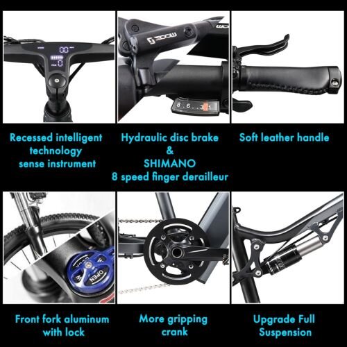 PASELEC Electric Mountain Bike 750W peak BaFang Motor Ebike Full Suspension HOT