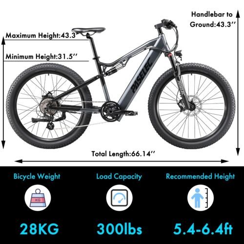 PASELEC Electric Mountain Bike 750W peak BaFang Motor Ebike Full Suspension HOT