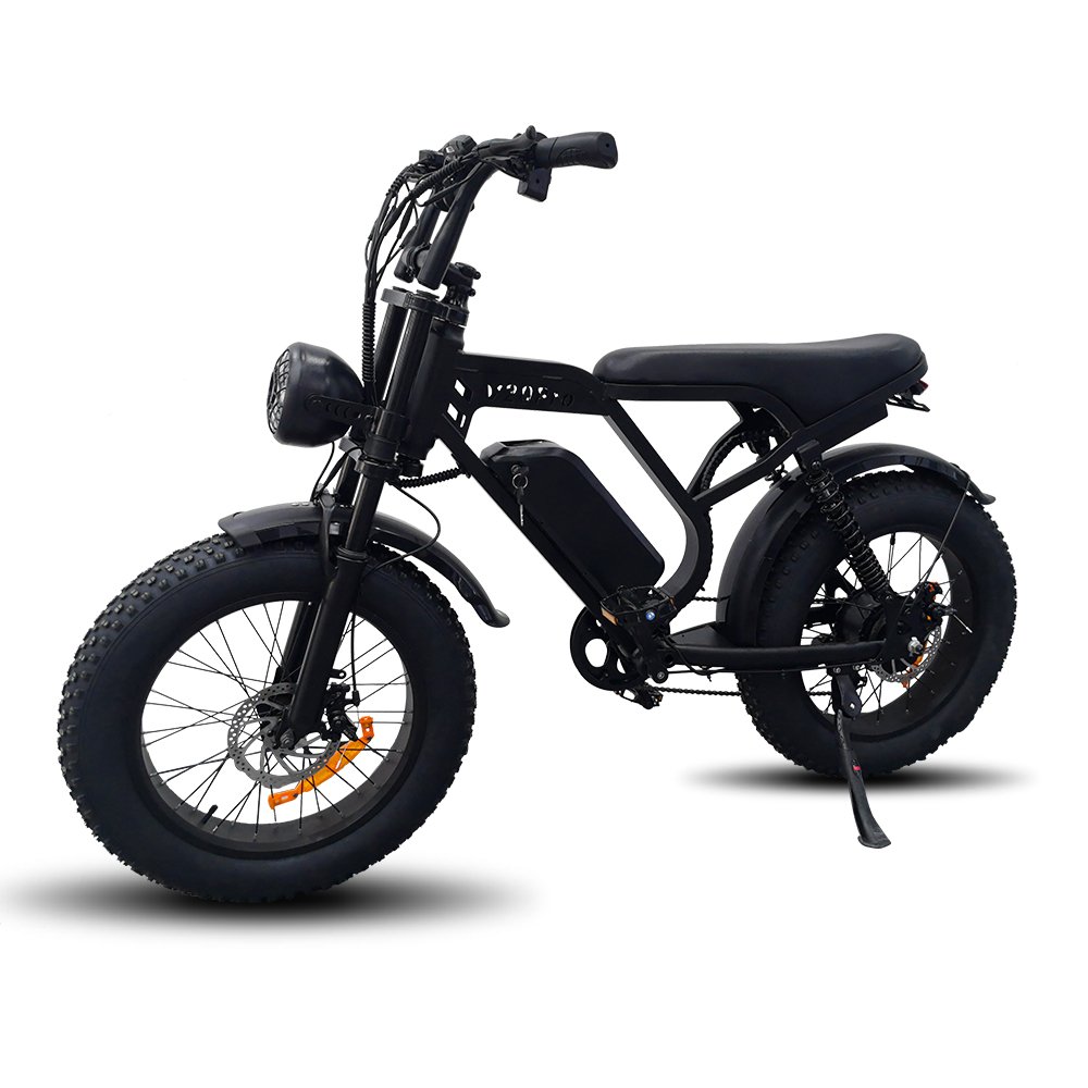 EU Warehouse V20 PRO 48V 500W Fattire Electric City Bike 7-Speed Hydraulic Tube Smart Electronic 500mAh Steel Lithium Battery