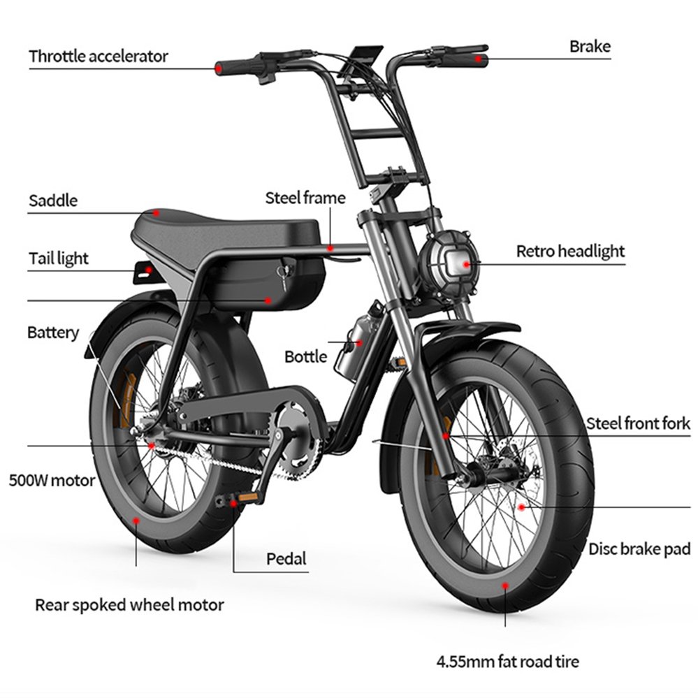 35km/h 48v 12.5ah 500w Adult Moto Offroad off Road Motorcycle Motor E-bike Ebike E Hybrid Mountain City Electric Fat Tire Bike