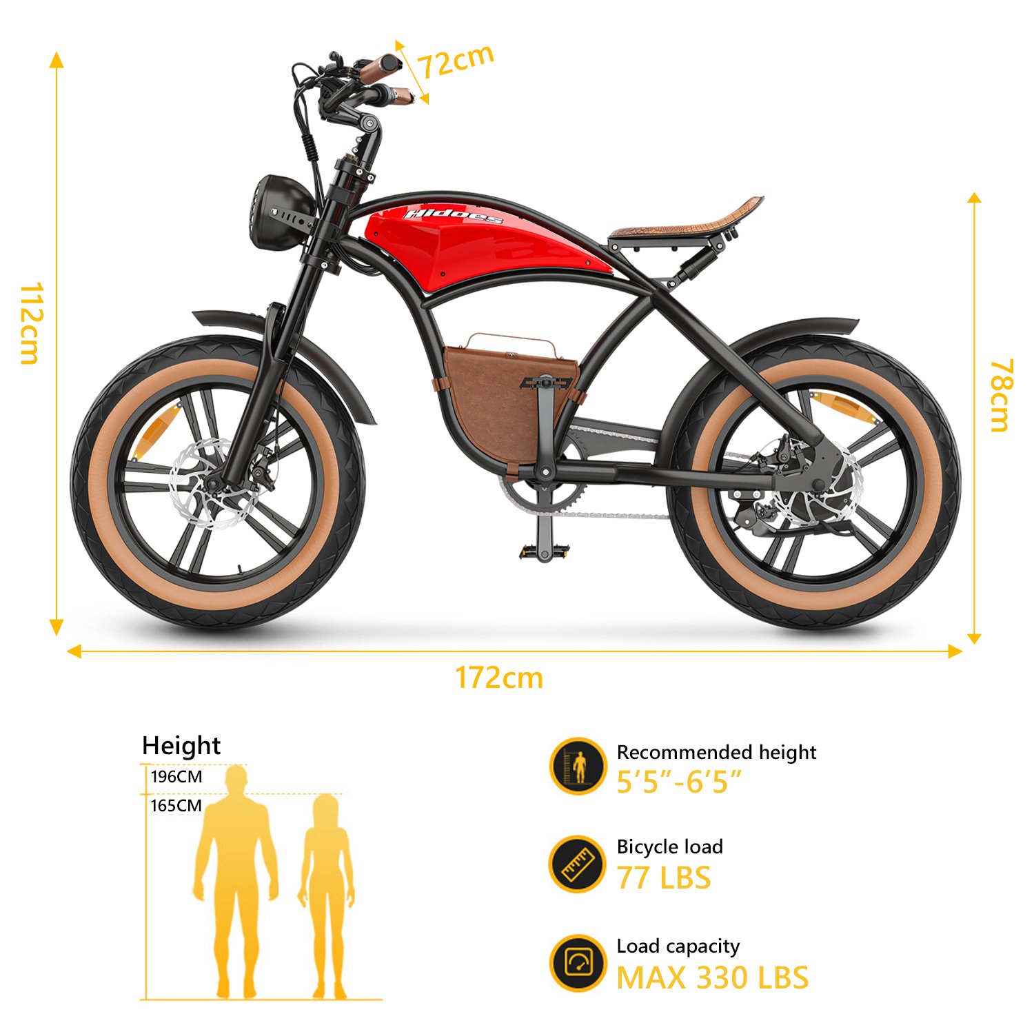 UK US EU Stock 48v Electric Hybrid Bike Hidoes B10 Beach Fat Tire E-bike Emtb Retro 13Ah 1000w Cheap Electric Bicycle