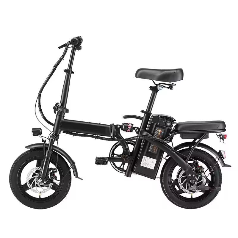Electric Folding Bicycle City Bike 14 Inch E-bike 500w 1000w 48v Lithium Battery Rear Hub Motor Aluminum Alloy 7 Speed Down Tube