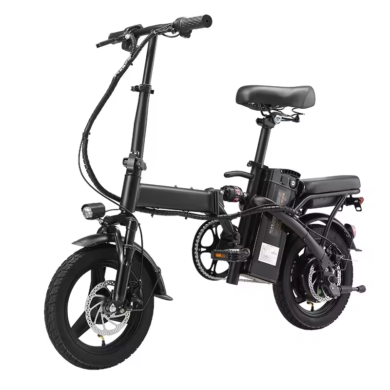 Electric Folding Bicycle City Bike 14 Inch E-bike 500w 1000w 48v Lithium Battery Rear Hub Motor Aluminum Alloy 7 Speed Down Tube