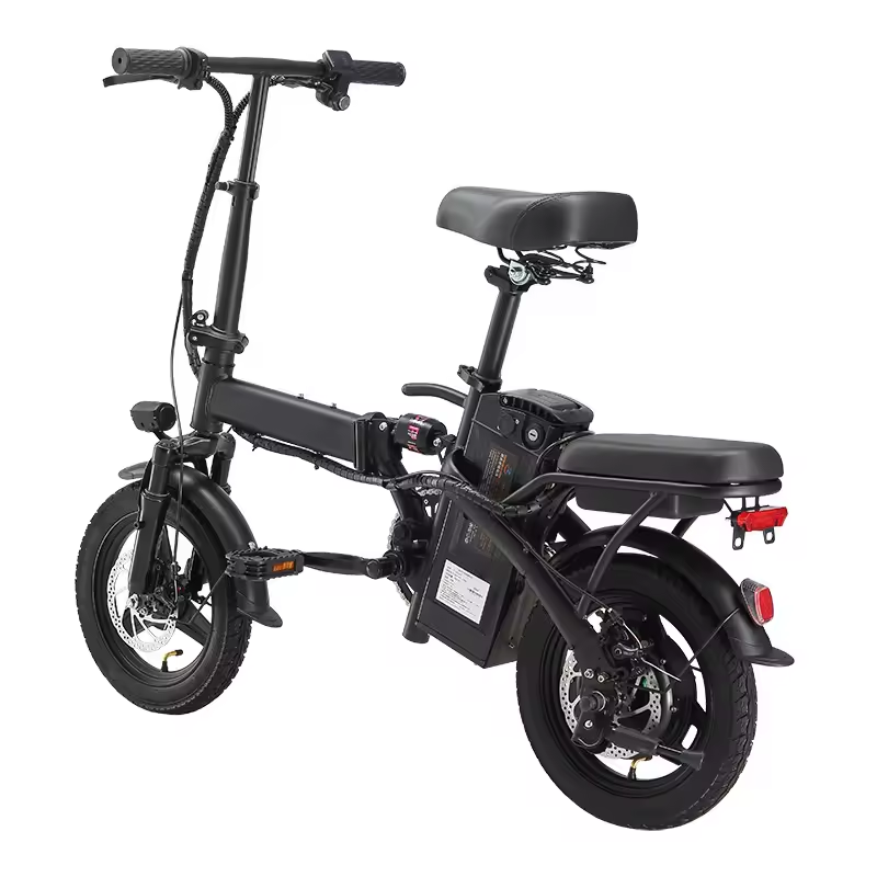 Electric Folding Bicycle City Bike 14 Inch E-bike 500w 1000w 48v Lithium Battery Rear Hub Motor Aluminum Alloy 7 Speed Down Tube