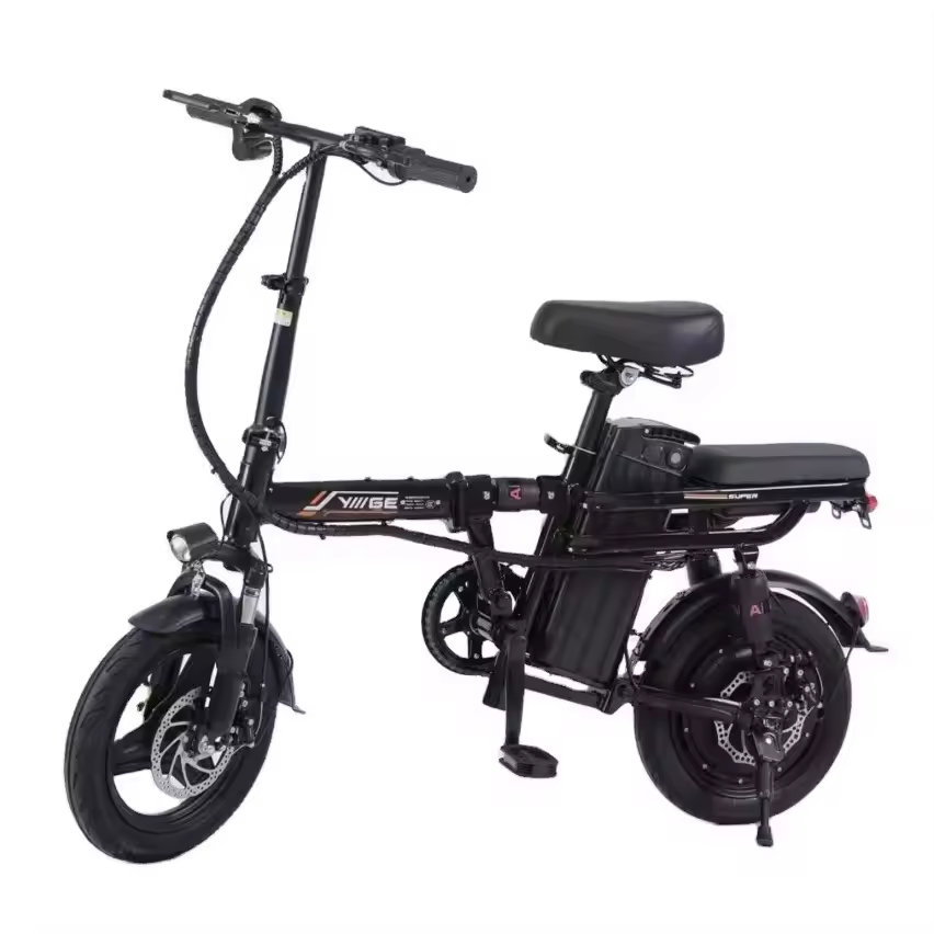 Electric Folding Bicycle City Bike 14 Inch E-bike 500w 1000w 48v Lithium Battery Rear Hub Motor Aluminum Alloy 7 Speed Down Tube