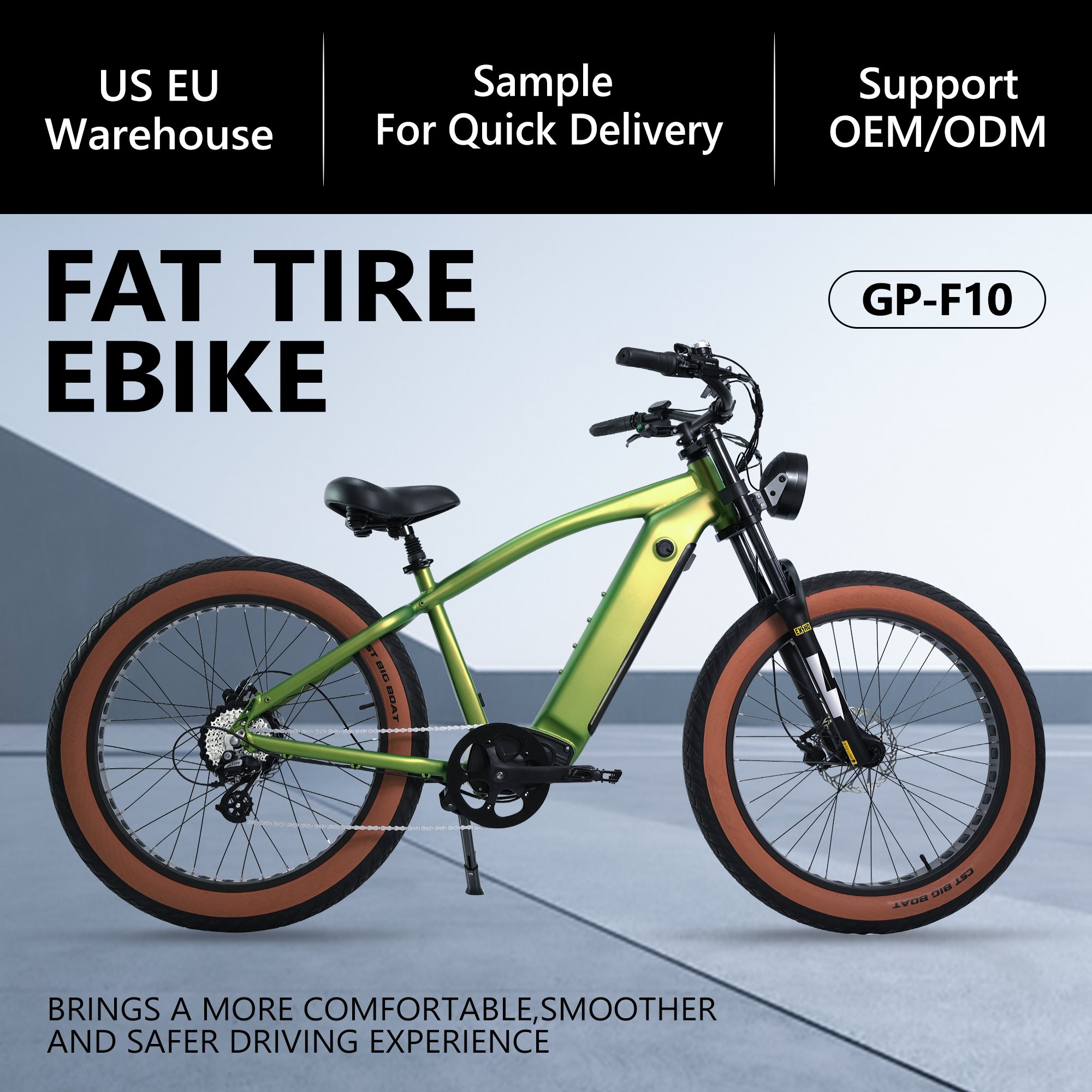 GreenPedel Warehouse Popular Electric Bike 750W 48V Motor 26" E Bicycle Fat Tire Mountain Snow Bicycle Ebike
