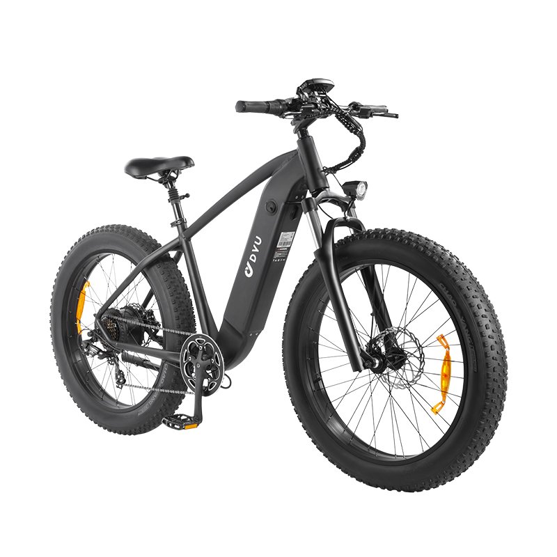 2024 new 26*4.0'' inch fat tire electric bicycle ebike fat bike full suspension fork enduro electric mountain bike pedals
