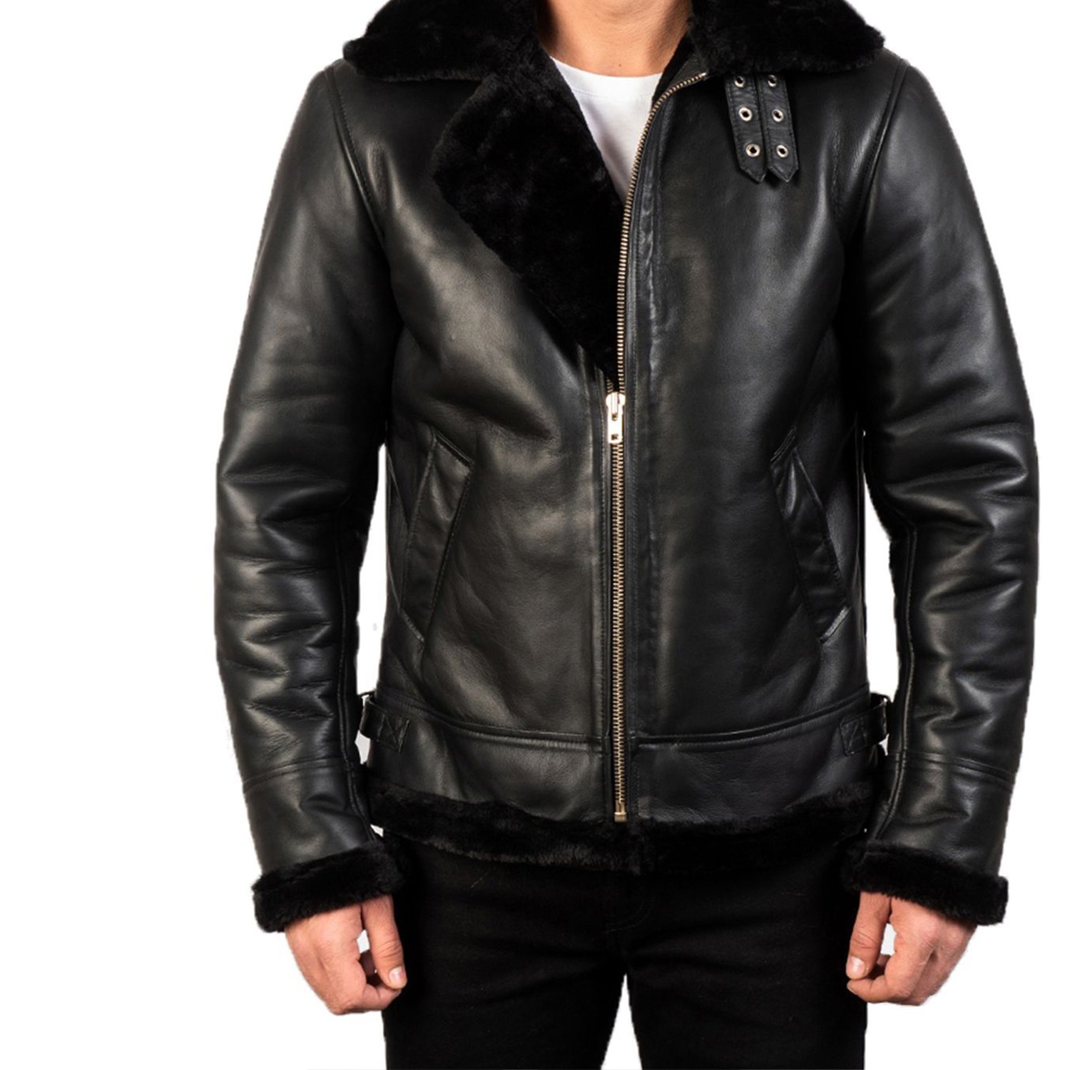 Custom Cheap Force Flying Tigers Fur Jacket Motorcycle Bomber Genuine Brown Leather Jacket Men Fur