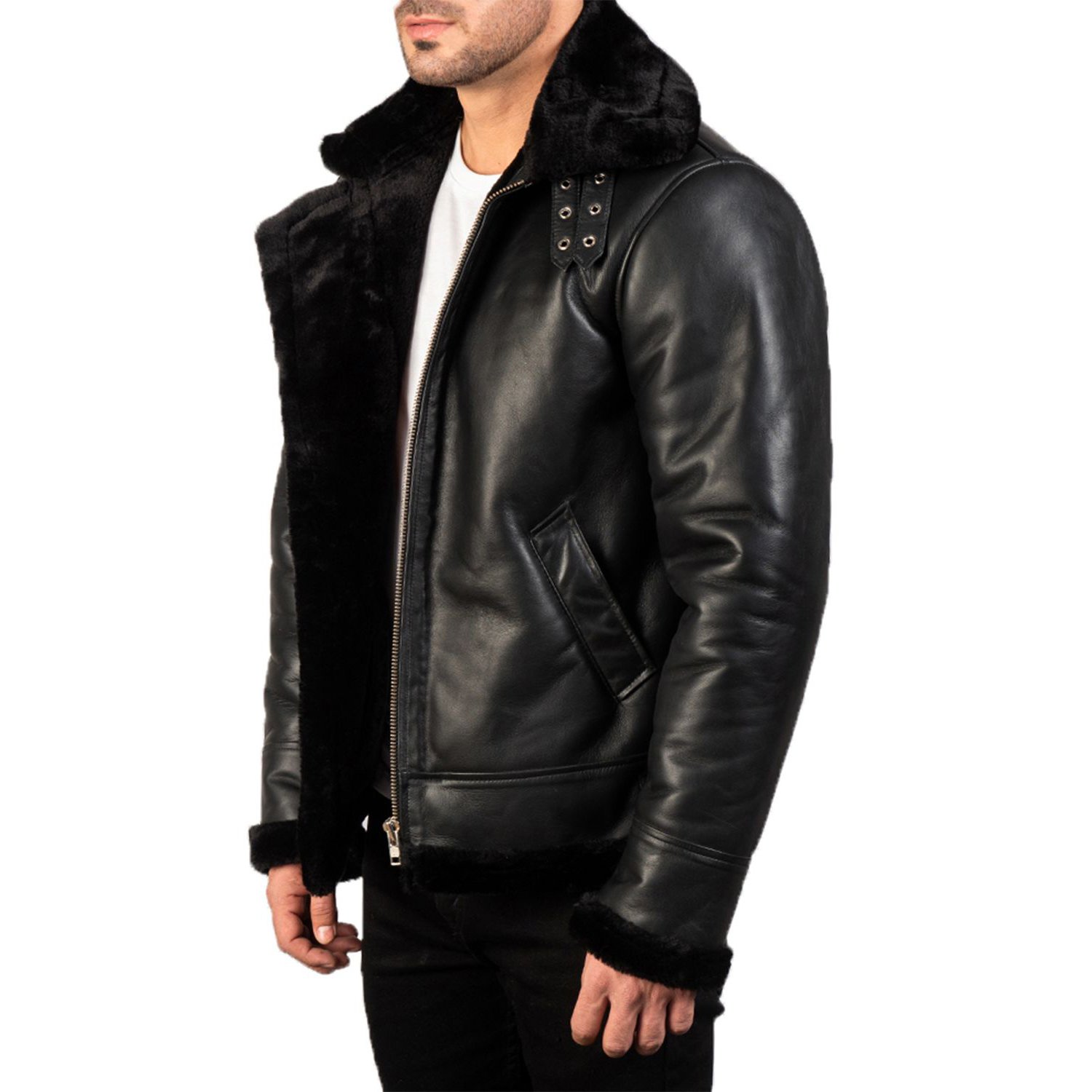 Custom Cheap Force Flying Tigers Fur Jacket Motorcycle Bomber Genuine Brown Leather Jacket Men Fur