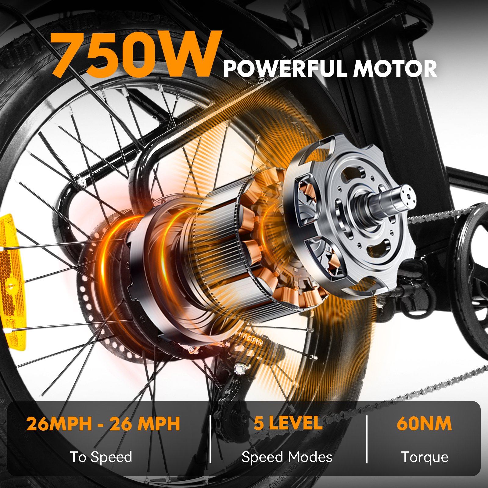 US Warehouse Electric Sports Bike Folding Bike Full Suspension Mountain Bike 750W 48V Fat Tire Ebike for Adults