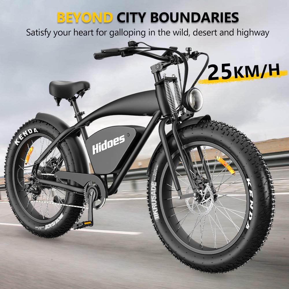 Ready Stock Hideoes B3 26inch Electric Bike Mountain Fatbike with 48V and Lithium Battery Power Supply