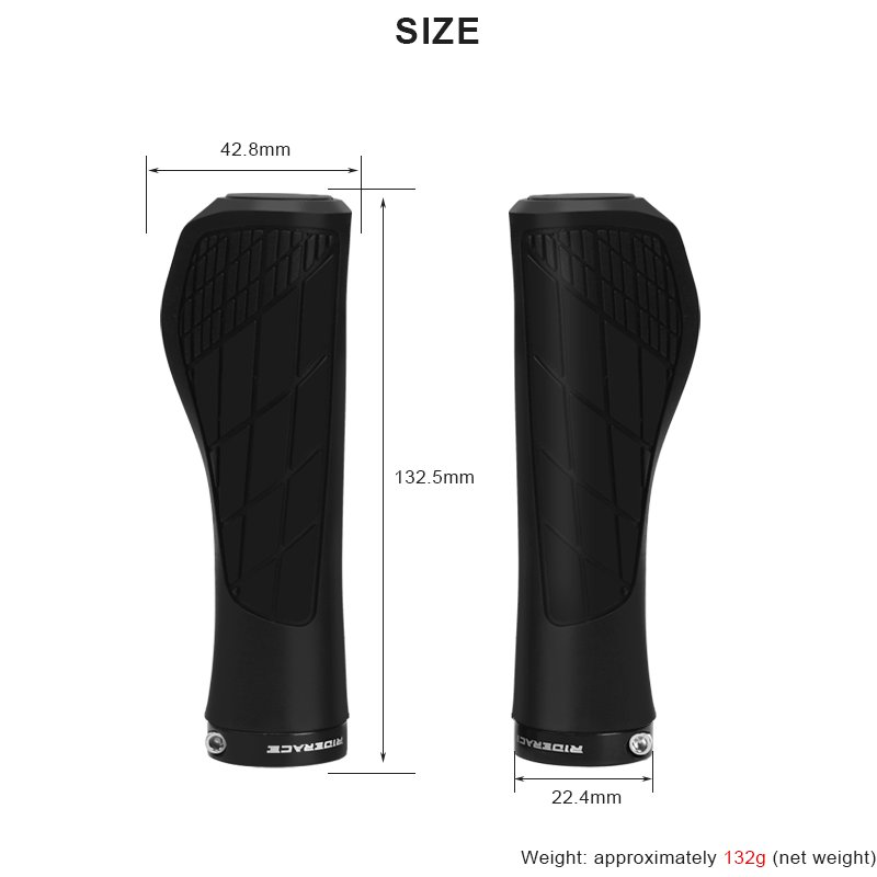 RIDERACE Grips Soft Rubber For MTB Mountain Bike Shockproof Anti-Slip Handlebar Cover Lock On Ergonomic Cycling Handle Bar Parts