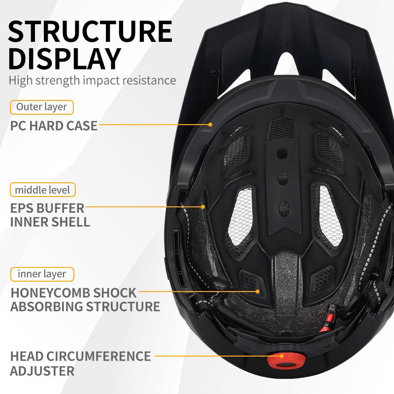 New Arrival Off-Road Adults Downhill Bike Helmet For Safety Riding Cycle Full Face Bike Bicycle Helmet