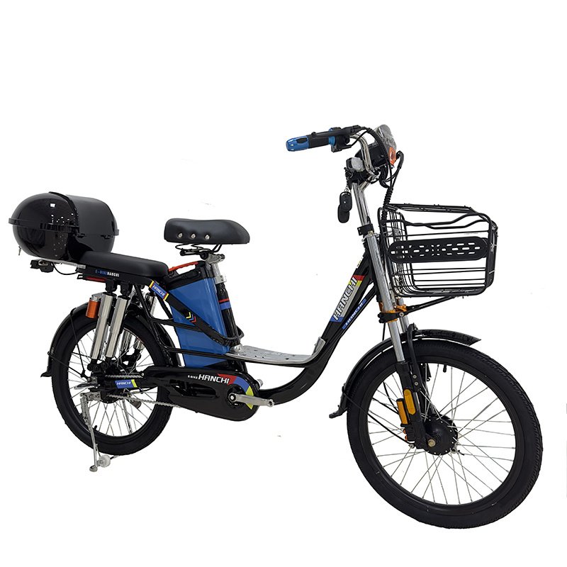 22-Inch City Electric Bike with 48V 350W Brushless Motor Steel Frame 3 Speeds Two Seats-Smart Electronic Cargo Electric Bike