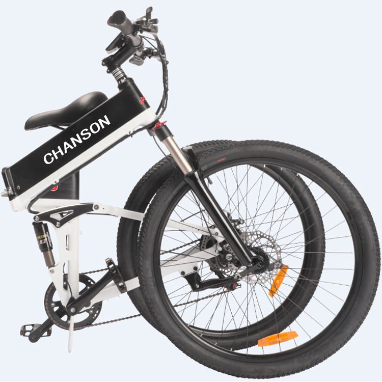 26'' Fat Tire 48V Lithium Battery Mountain Shock Absorber Electric Bike Adult Folding Bike Thick Tire Step Snow Mountain Bike