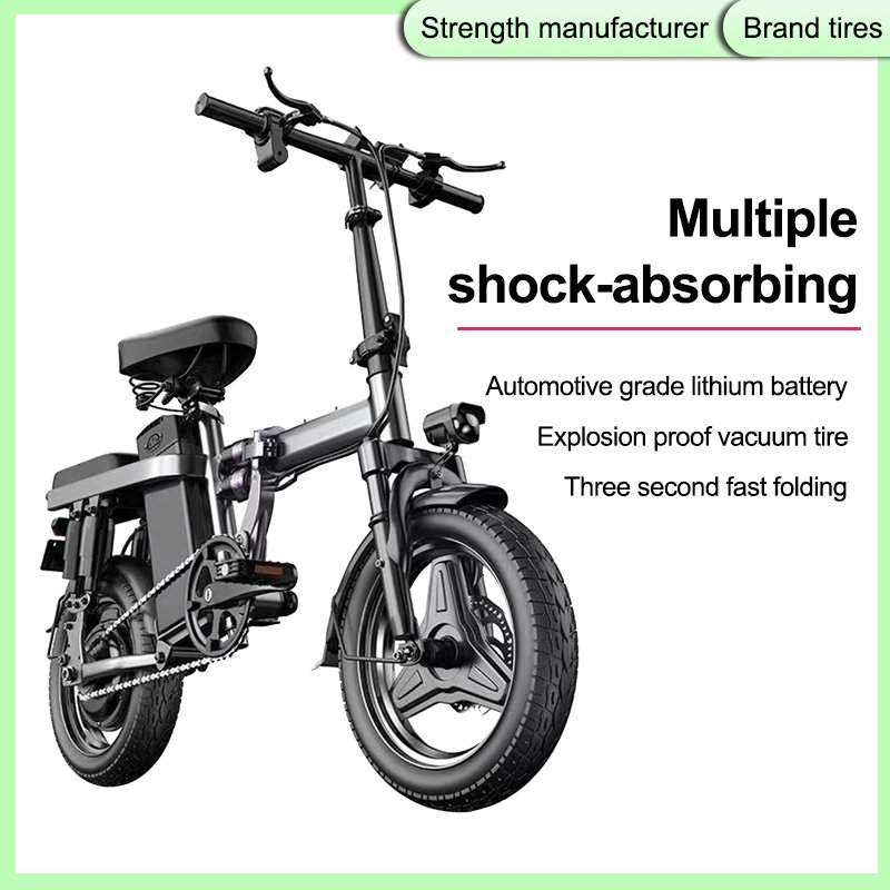 Factory 400W High Speed Motor Electric Sports City Bike 48v Folding Electric Bicycle Scooters 14 Inch Cheap Mini ebike