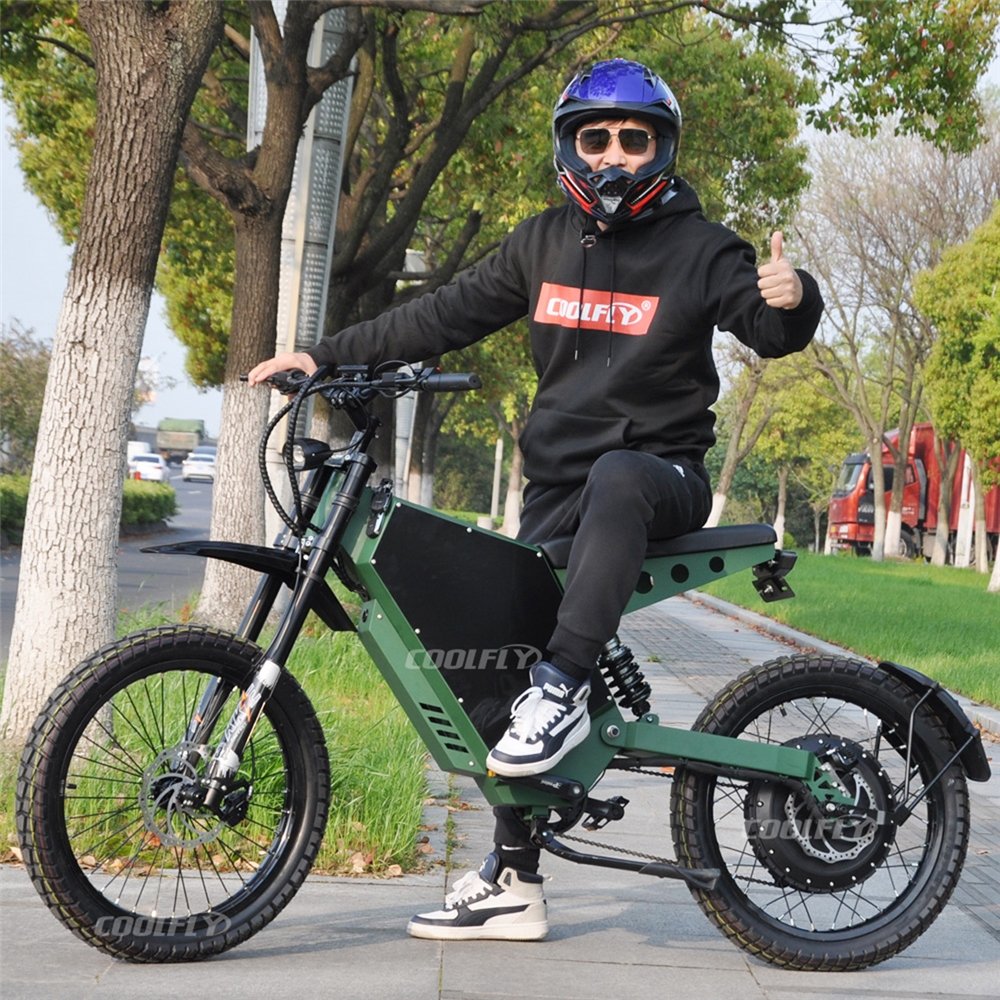 Green power mountain uk 100-130km/h stealth bomber electric bike army green color