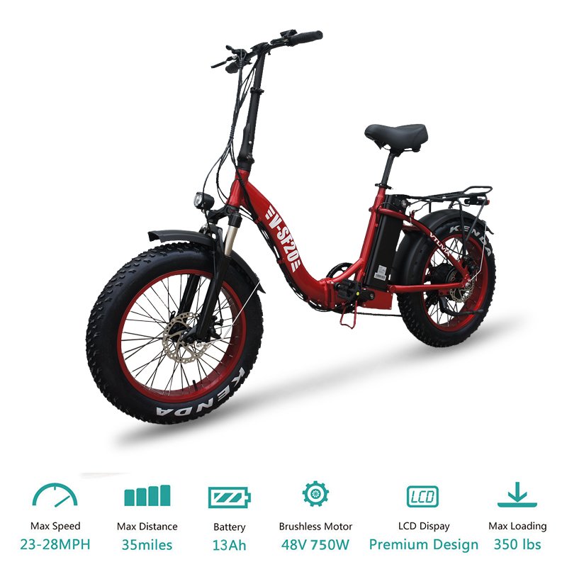 VTUVIA E bike 250W 750W Motor 48V 13Ah Lithium battery Electric bicycle Top Speed 20inch step through Fat Electric bike