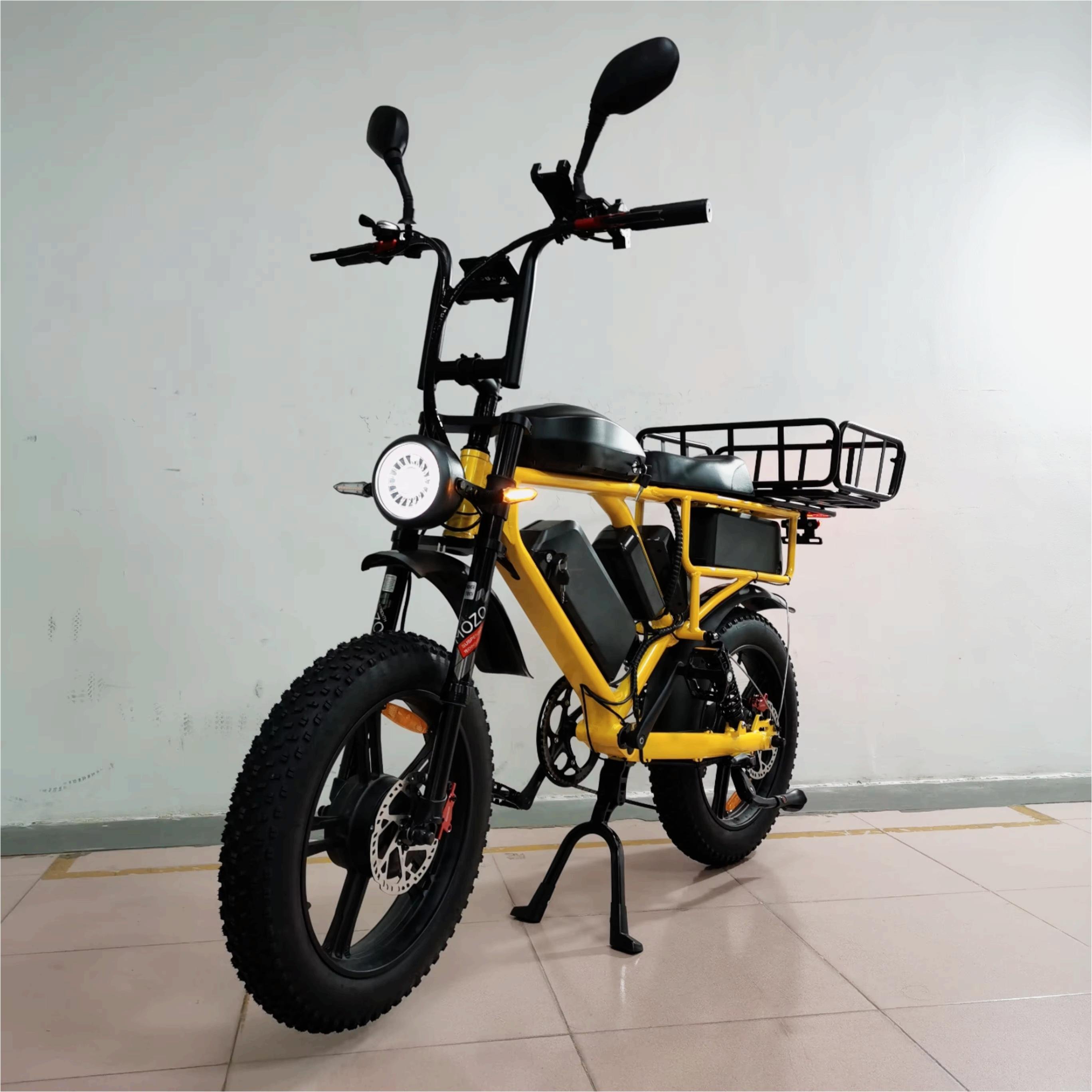 Hot Sell 20 Inch Dual Motor 2000W 52V 66AH electric cargo bike Mountain Ebike Full suspension Fat Tire Electric Bike