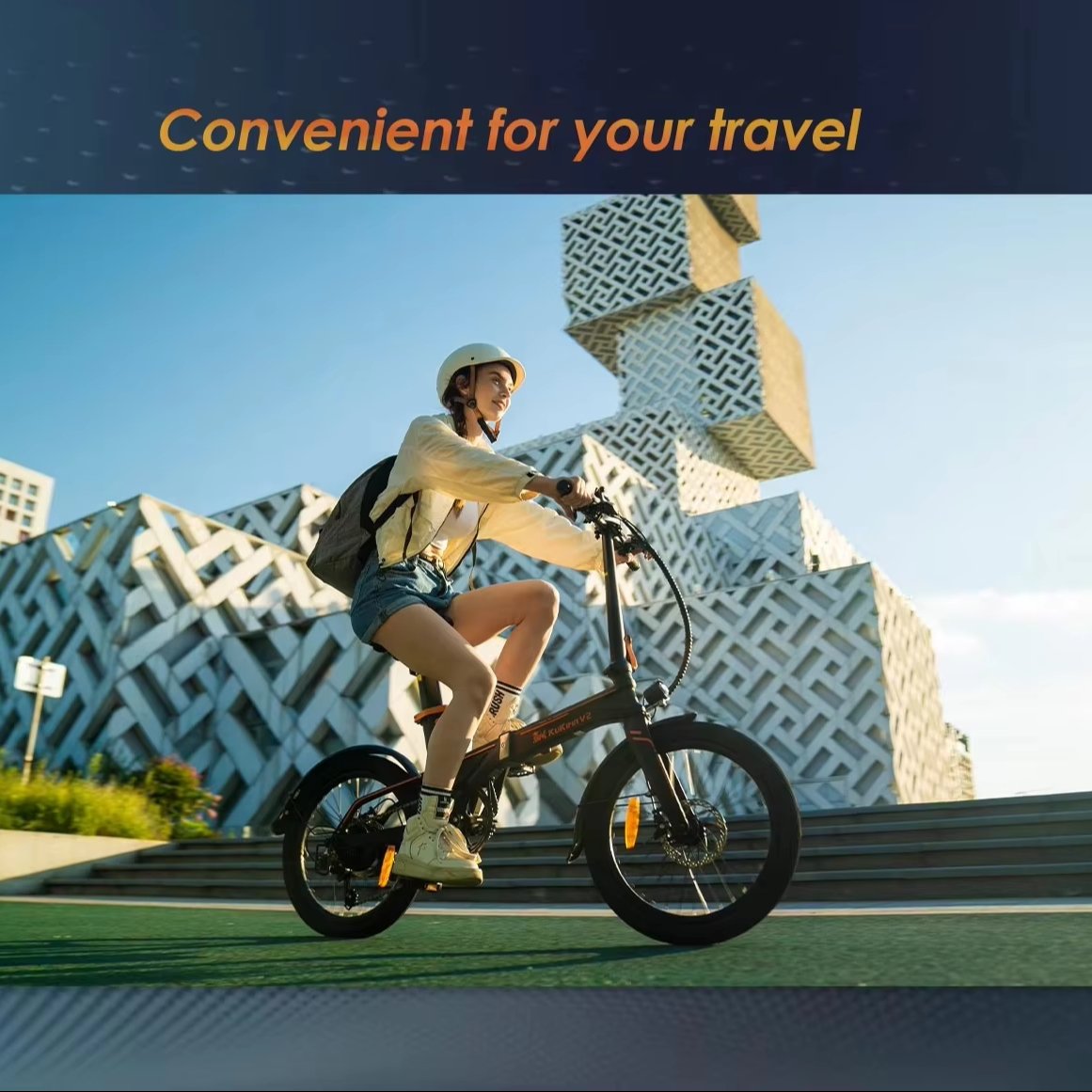 Nice Quality kukirin V2 Electric City Bike Foldable 20Inch 250W Electric Bicycle 25km/h Removable Battery Mountain Bike