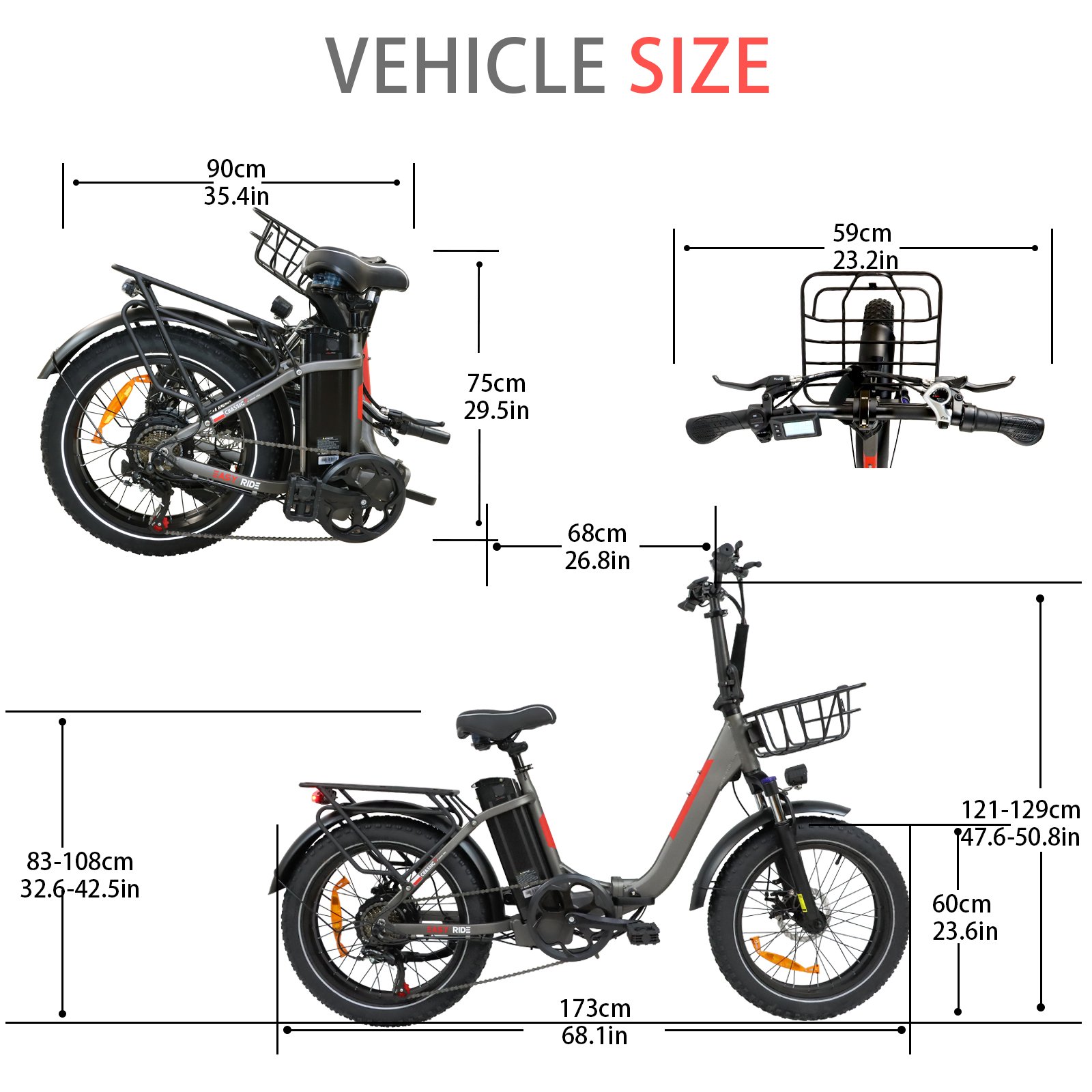 Available in EU USA warehouse Lithium Battery 48V 7 Speed electric city bike 48V 13A 20 inch Fat Tire Electric mountain Bike