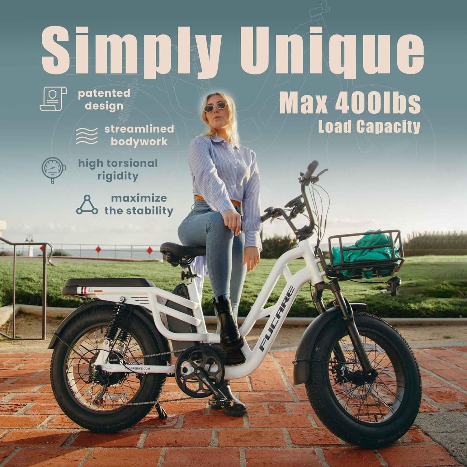 Fucare Libra US Stock 750W 400LBS Max Load Fat Tire Full Suspension E-Bike 48V 20Ah Lithium Battery Long Range Electric Bike