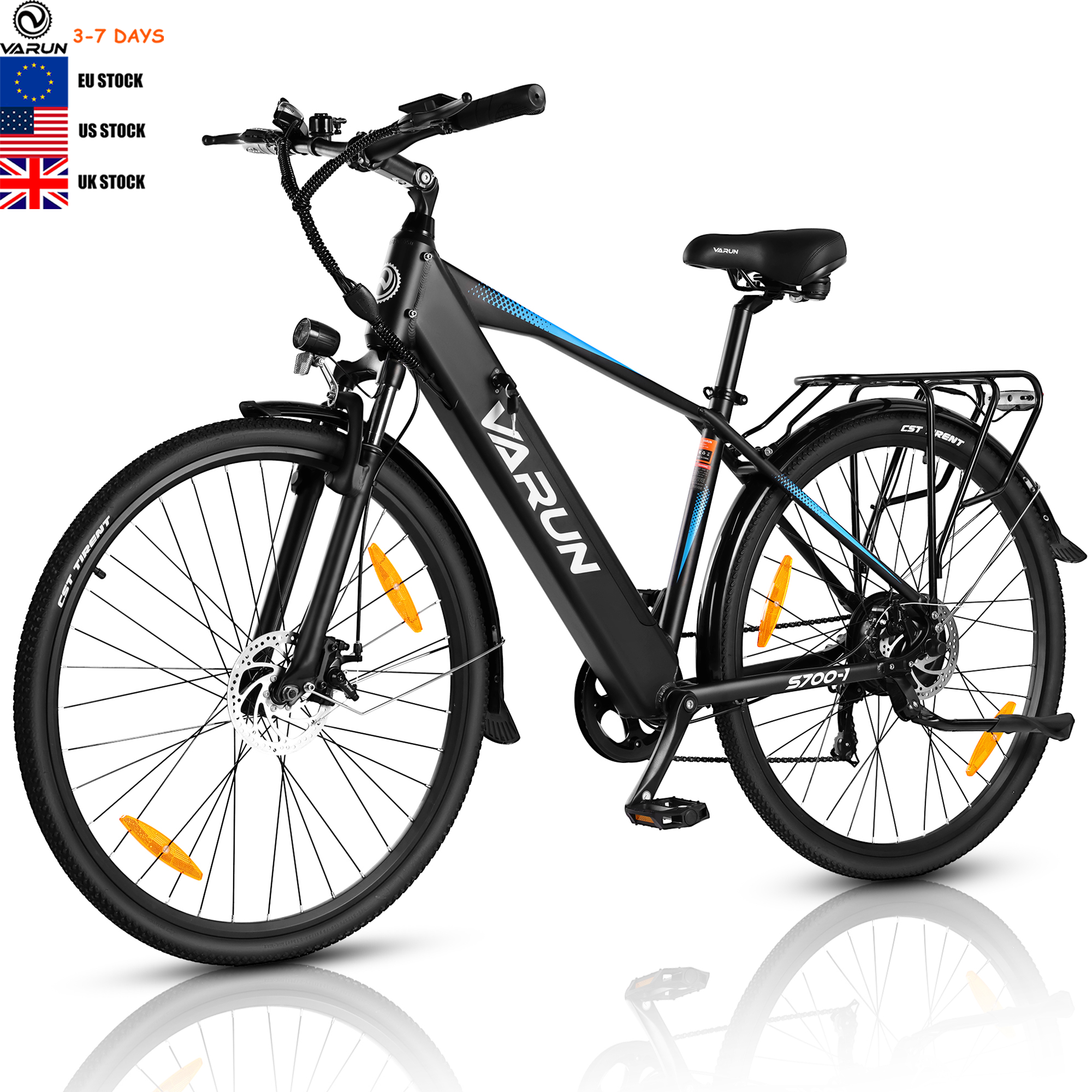 High Quality 700C Electric Hybrid Bike 48V 500W SHIMANO 7 Speed Electric City Bicycle EU UK Stock Aluminium Intergrated Ebike
